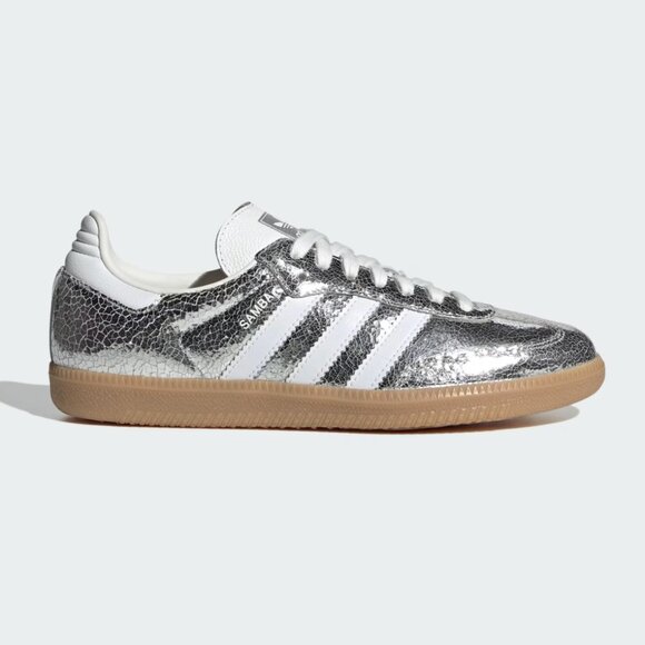 ADIDAS Women's Samba OG Silver Metallic/Cloud White/Core White Sz 10 - NWT!! - Picture 3 of 10